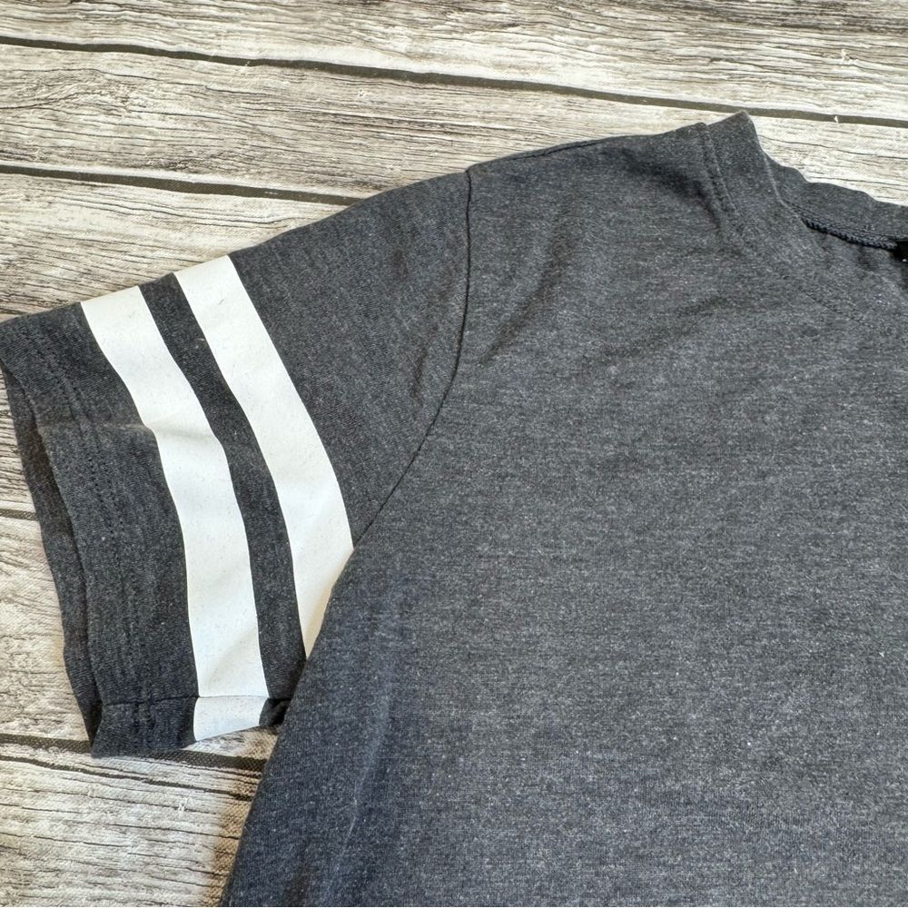 Forever 21 Striped Sleeve Baseball Tee Gray Short Sleeve Top S - Picture 5 of 10